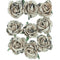 40mm Linen Printed Rose Head Flowers